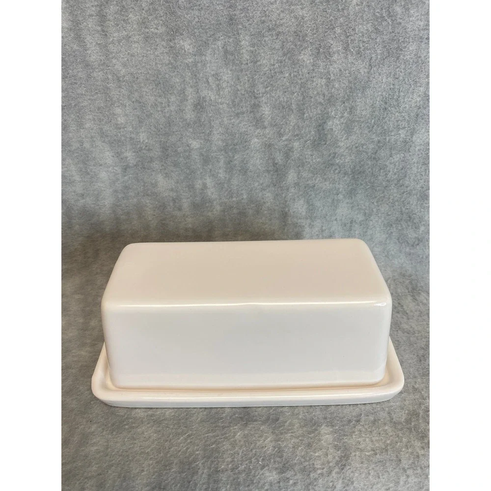 Threshold White Stoneware Butter Dish w/ Lid‎ Kitchenware Dishwasher Safe Square